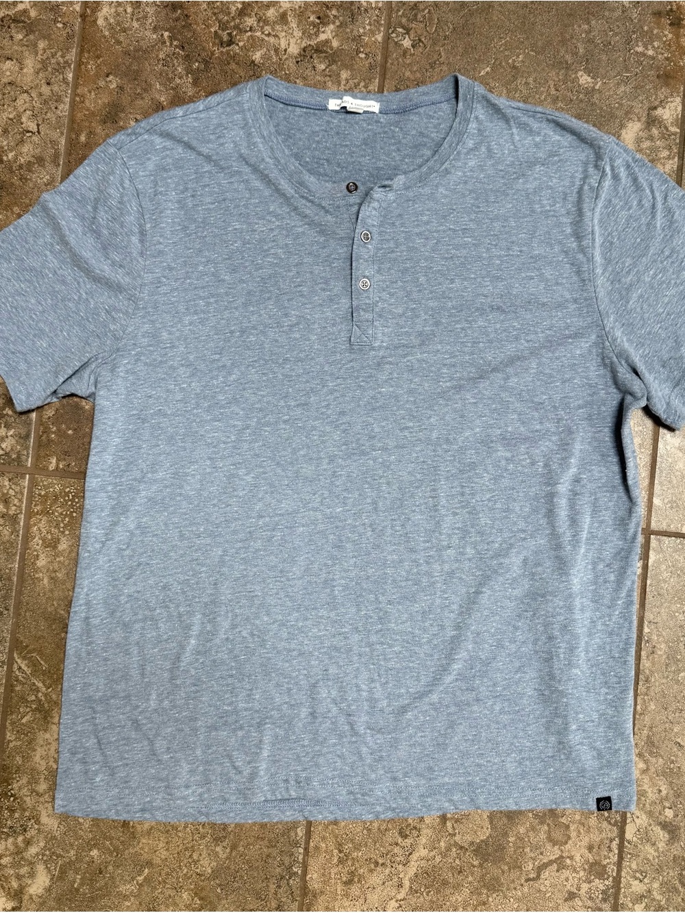 Threads 4 Thought Men's Heathered Sky Blue Henley Tee